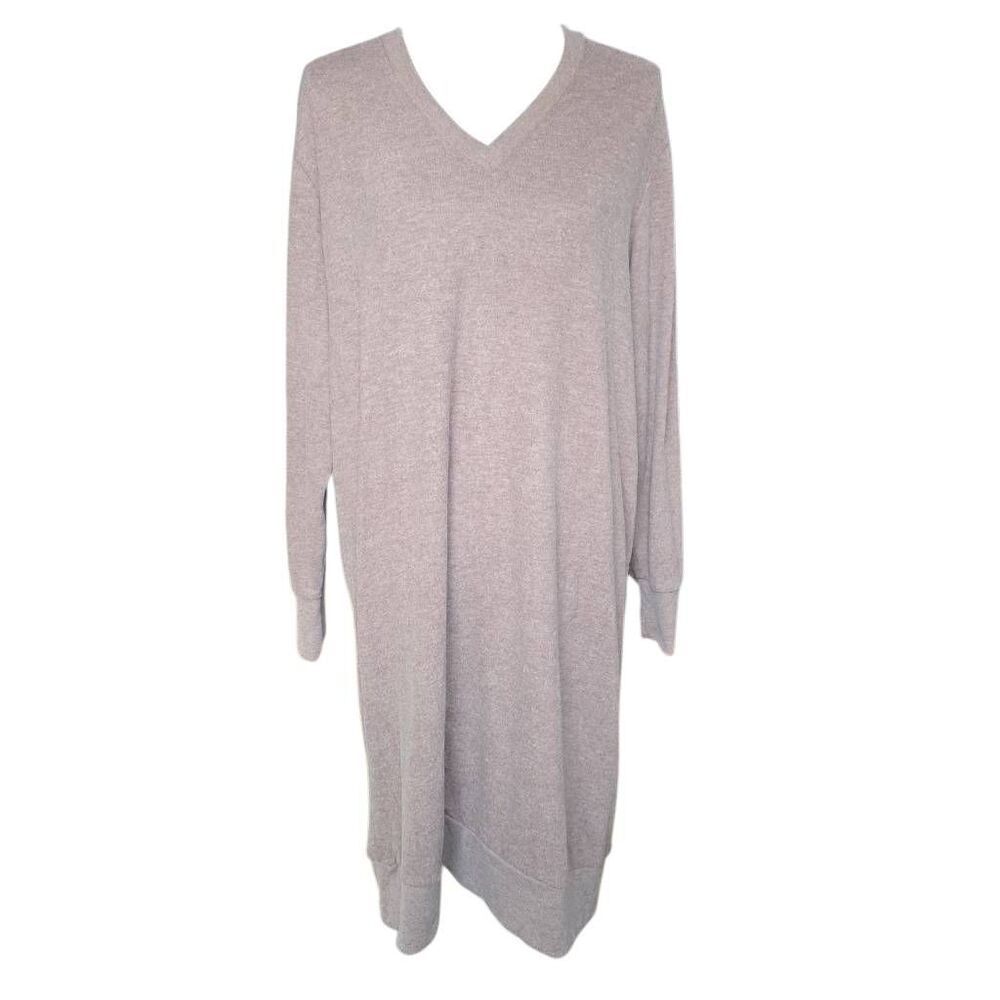 32 Degrees Women's Size XL Sienna Heather Tan Long Sleeve Soft Shirt Dress